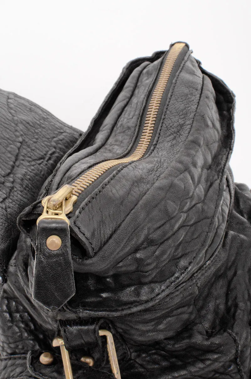 PEBBLED LEATHER FLAP BAG