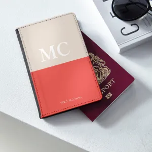 Personalised Passport Holder | Colourblock in Watermelon   Vanilla