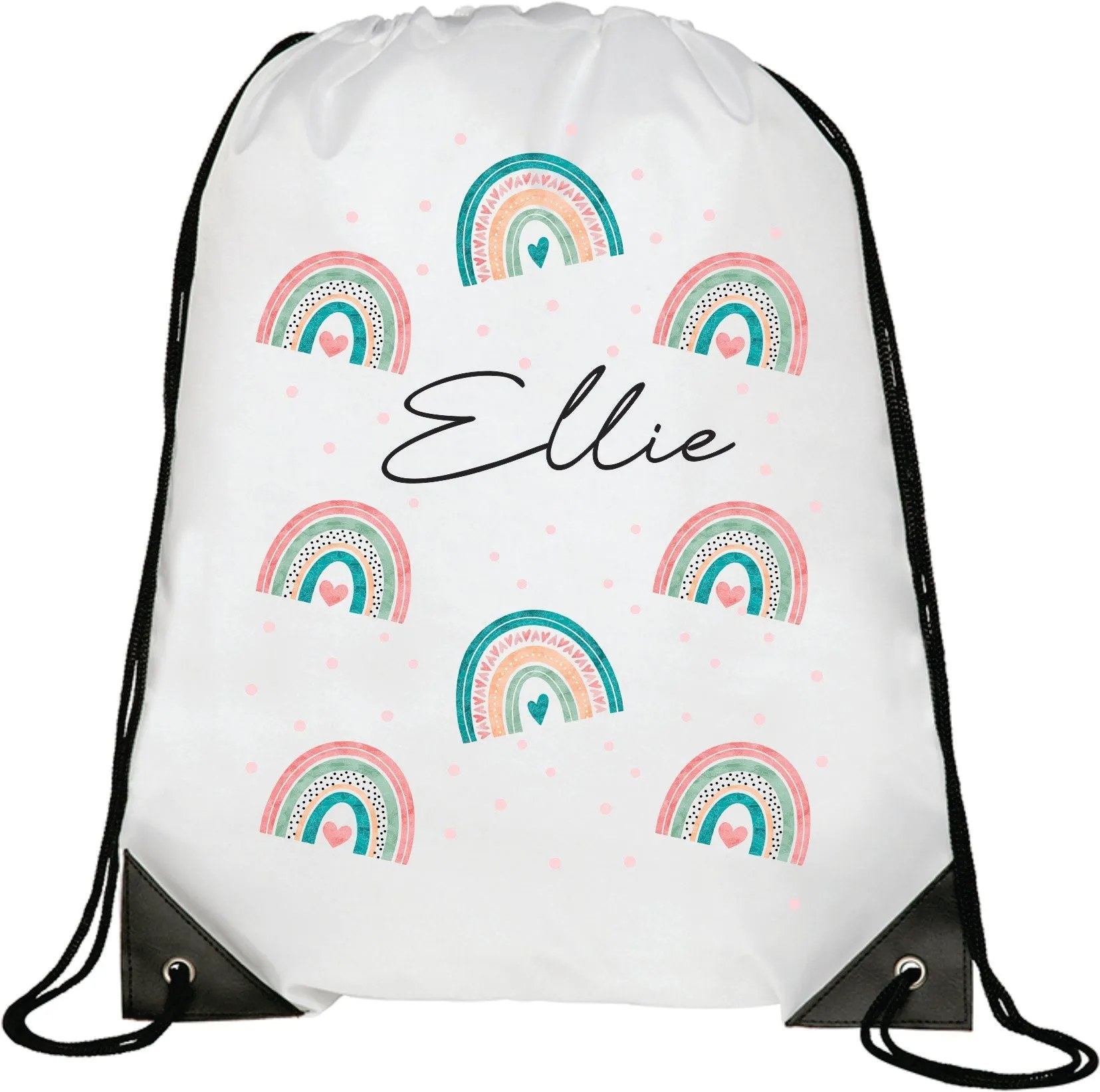 Personalised Rainbow Pencil Case - Linen Bag, Make up bag, Purse