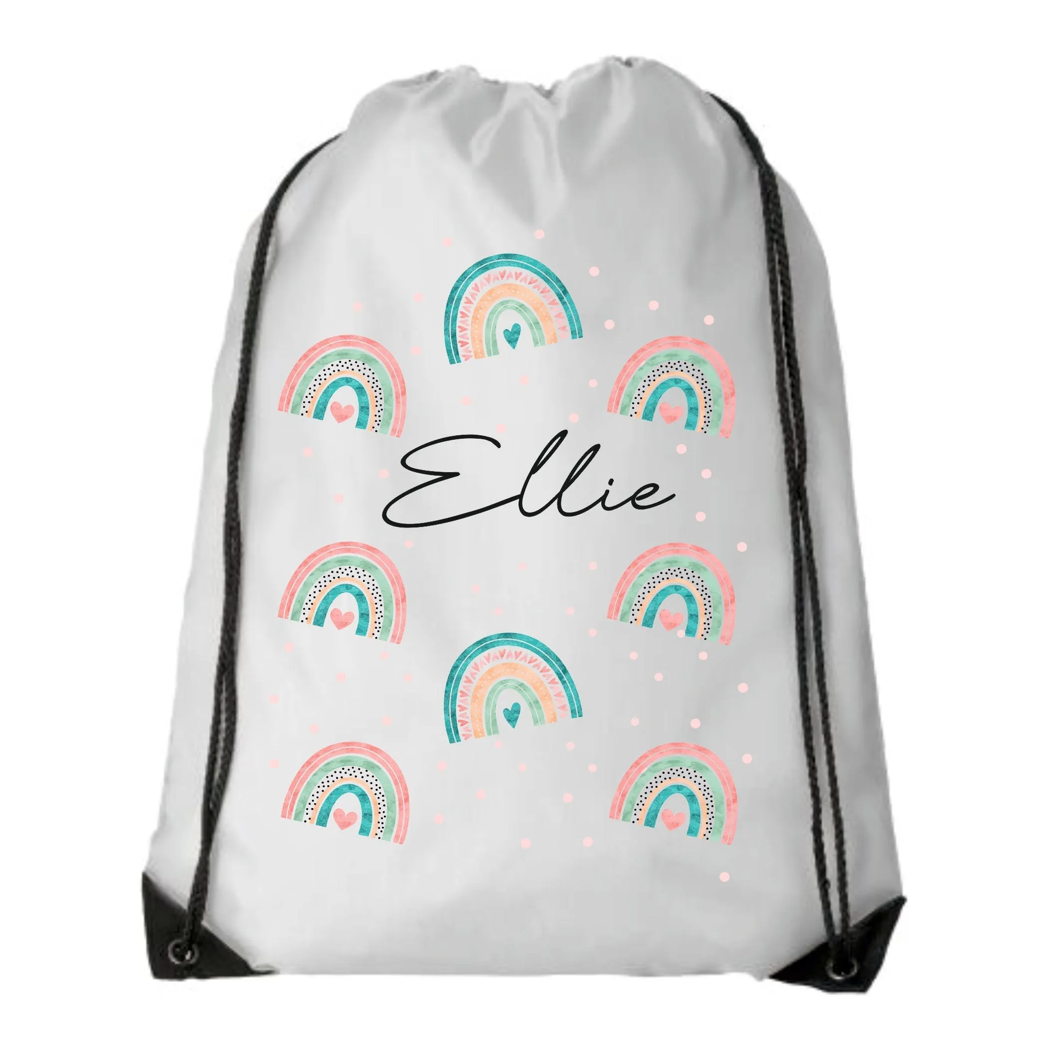 Personalised Rainbow Pencil Case - Linen Bag, Make up bag, Purse