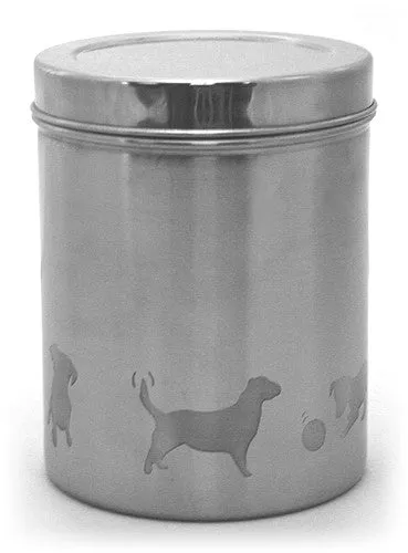 Pet Project Silver 3 Piece Stainless Steel Dog Food Canister -7.5"