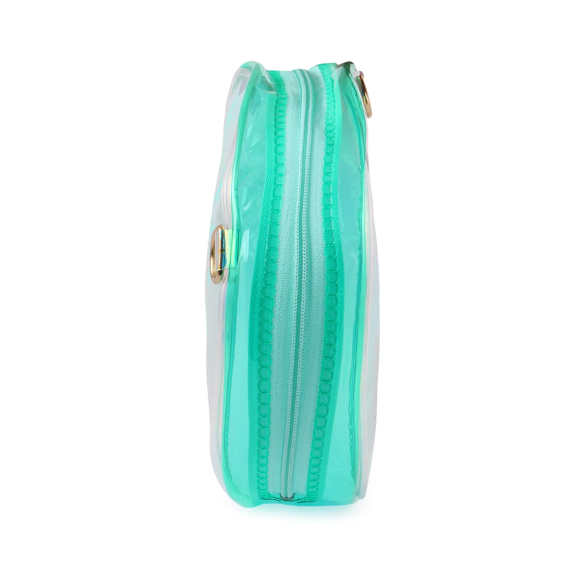 Pom Pom Sling Bag For Makeup Accessories Aqua