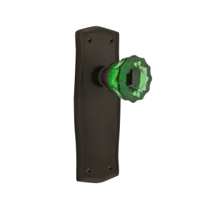Prairie Long Plate with Emerald Waldorf Knob in Oil-Rubbed Bronze