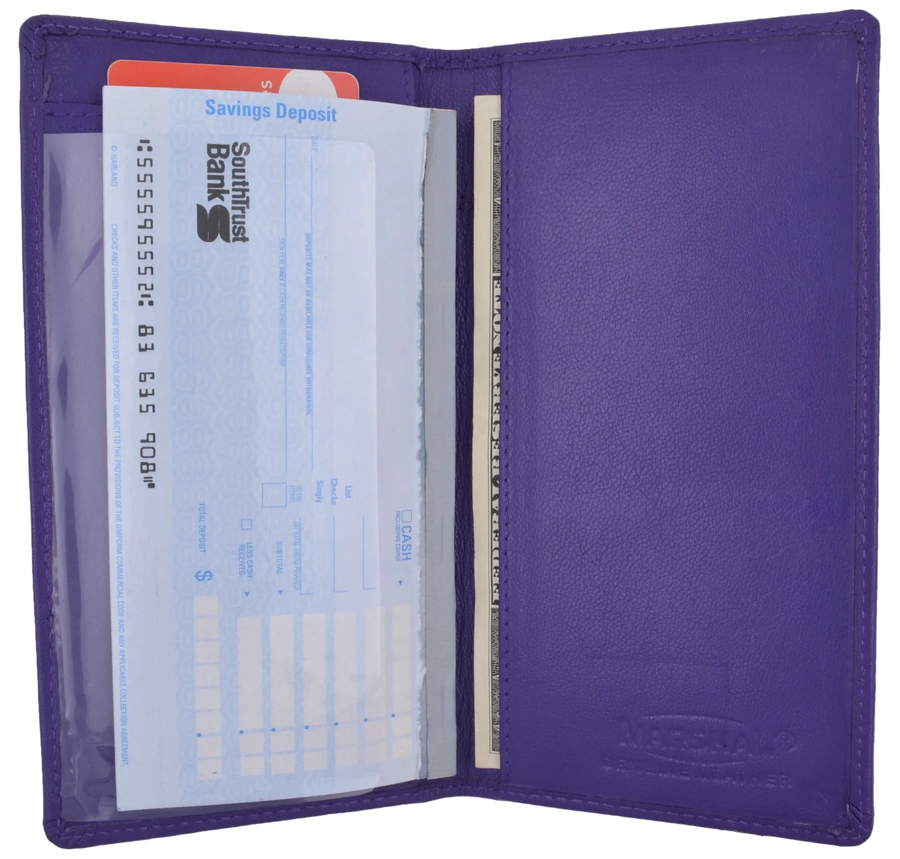 Premium Soft Leather Checkbook Cover simple P156