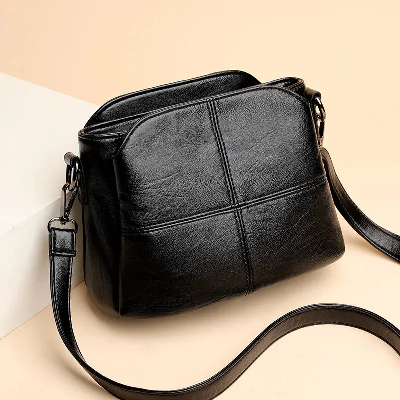 PU Crossbody Shoulder Strap Zipper Handbag