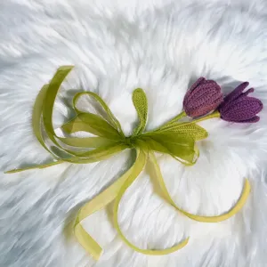 Purple open tulips Handmade Crochet