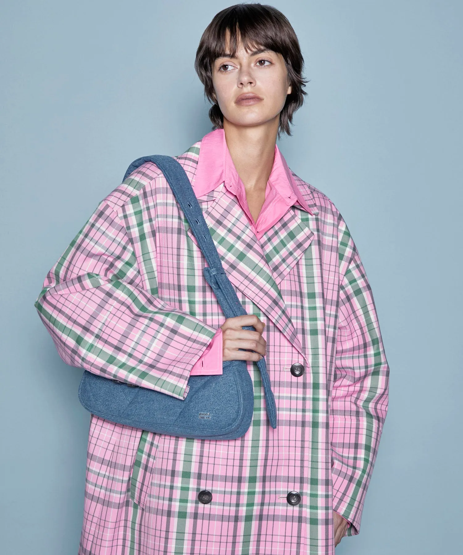 Quilted Narrow Flap Shoulder Bag