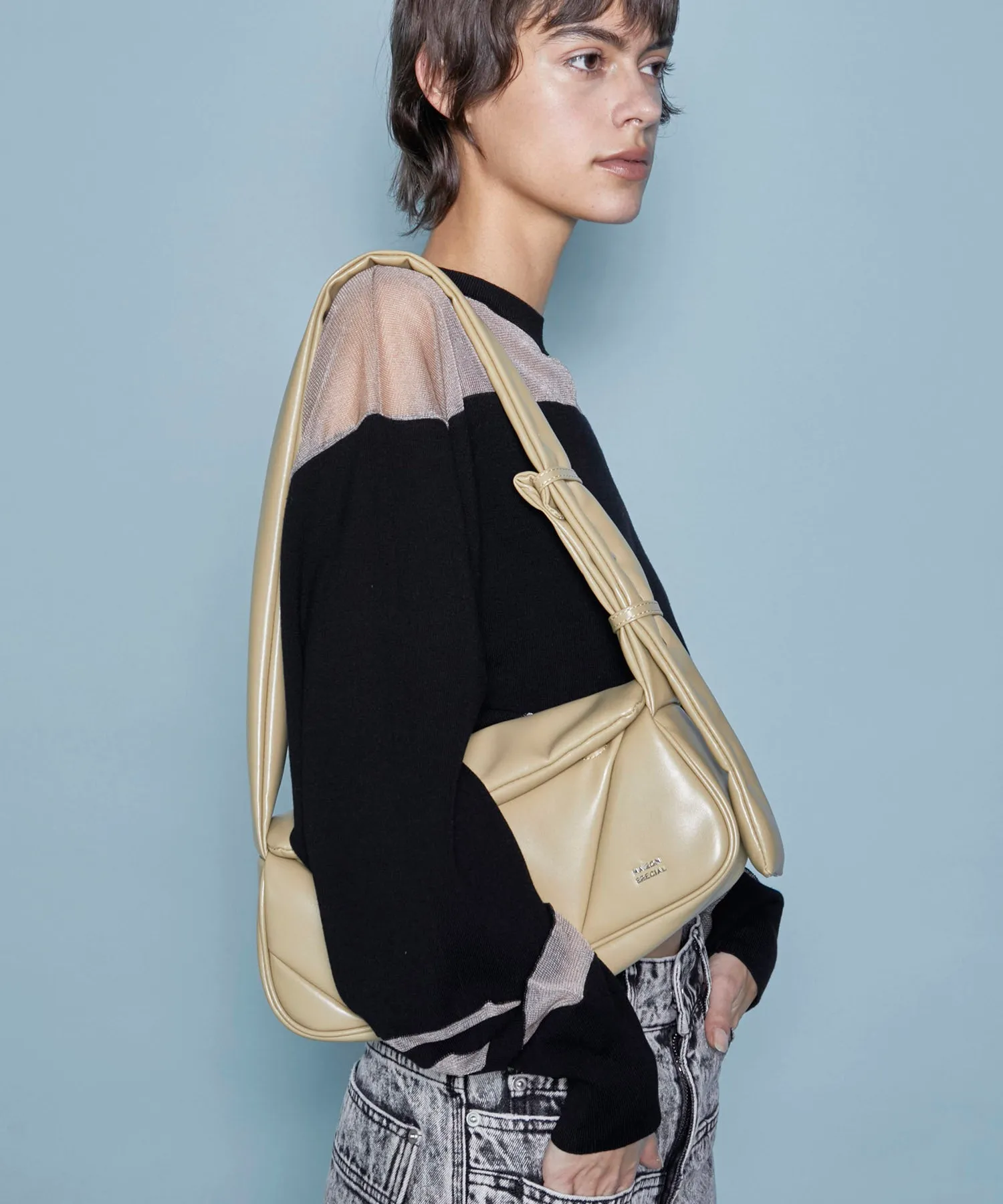 Quilted Narrow Flap Shoulder Bag
