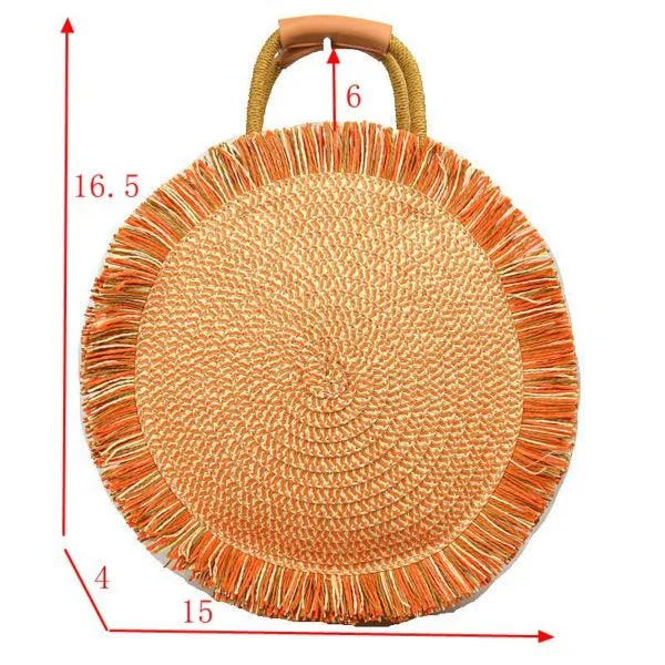 "Hazel" Round Fringe Handbag