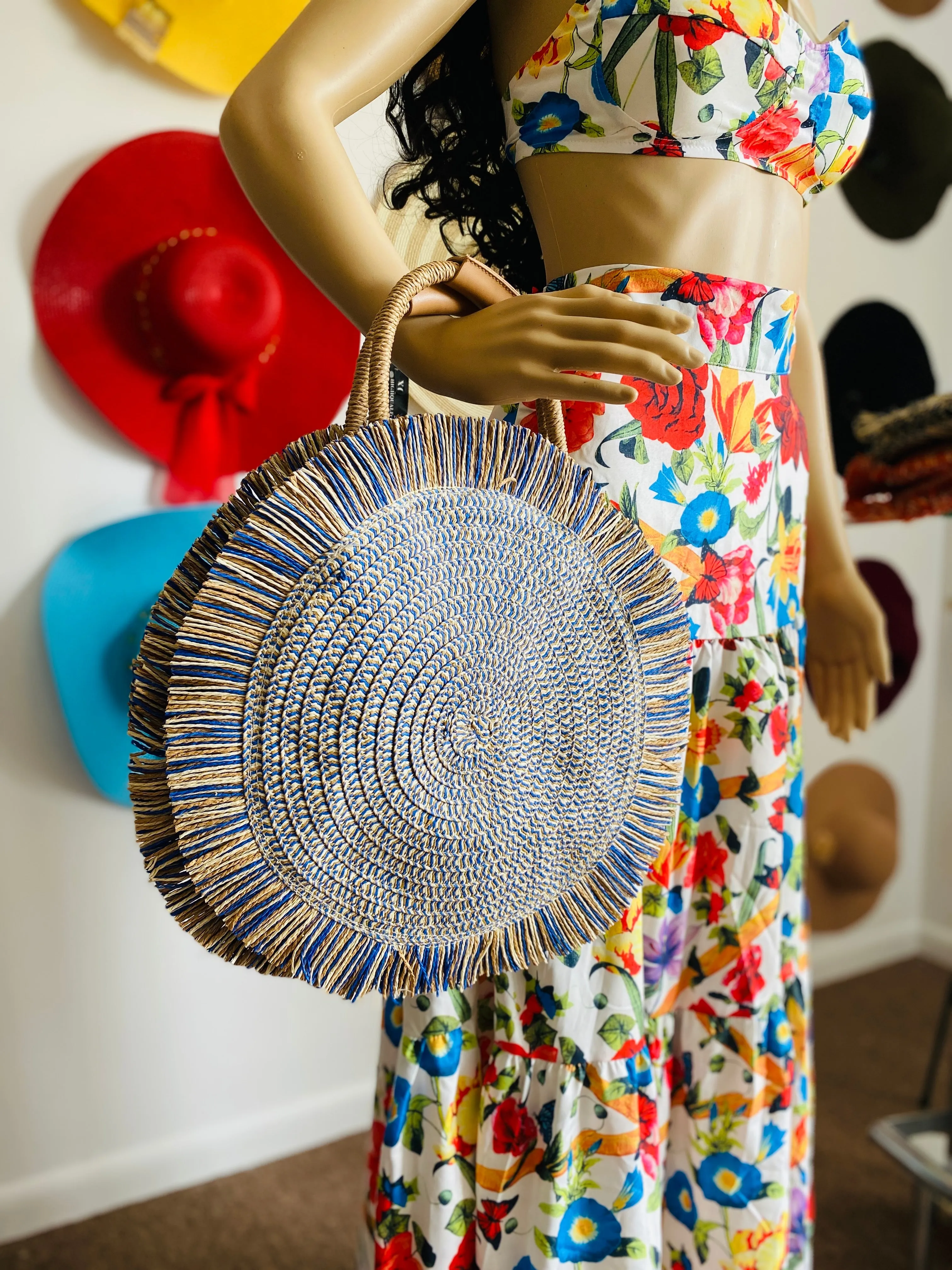 "Hazel" Round Fringe Handbag