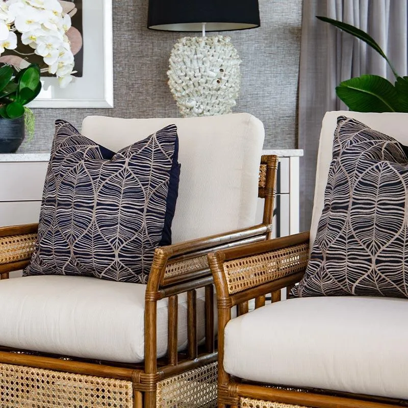 Rake Leaf Black Lounge Cushion