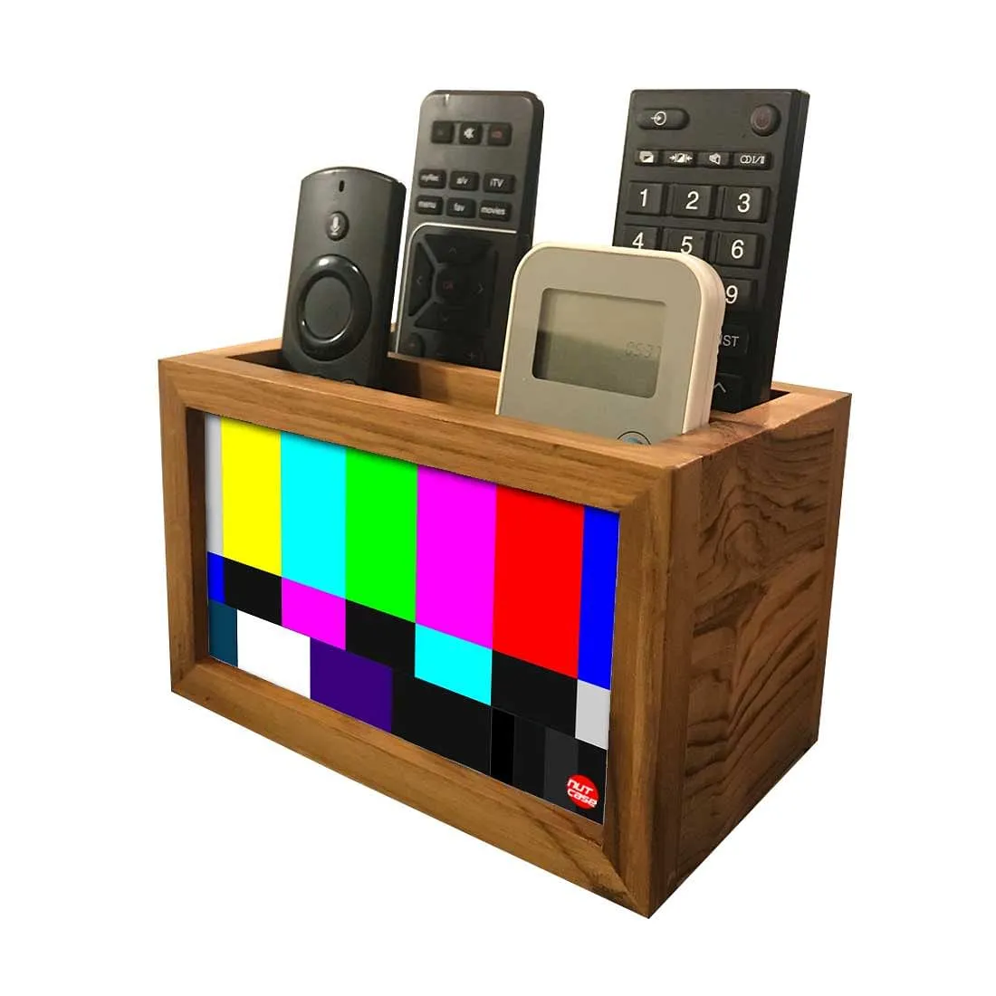 Remote Control Stand Holder Organizer For TV / AC Remotes -  NTSC TV Test Card