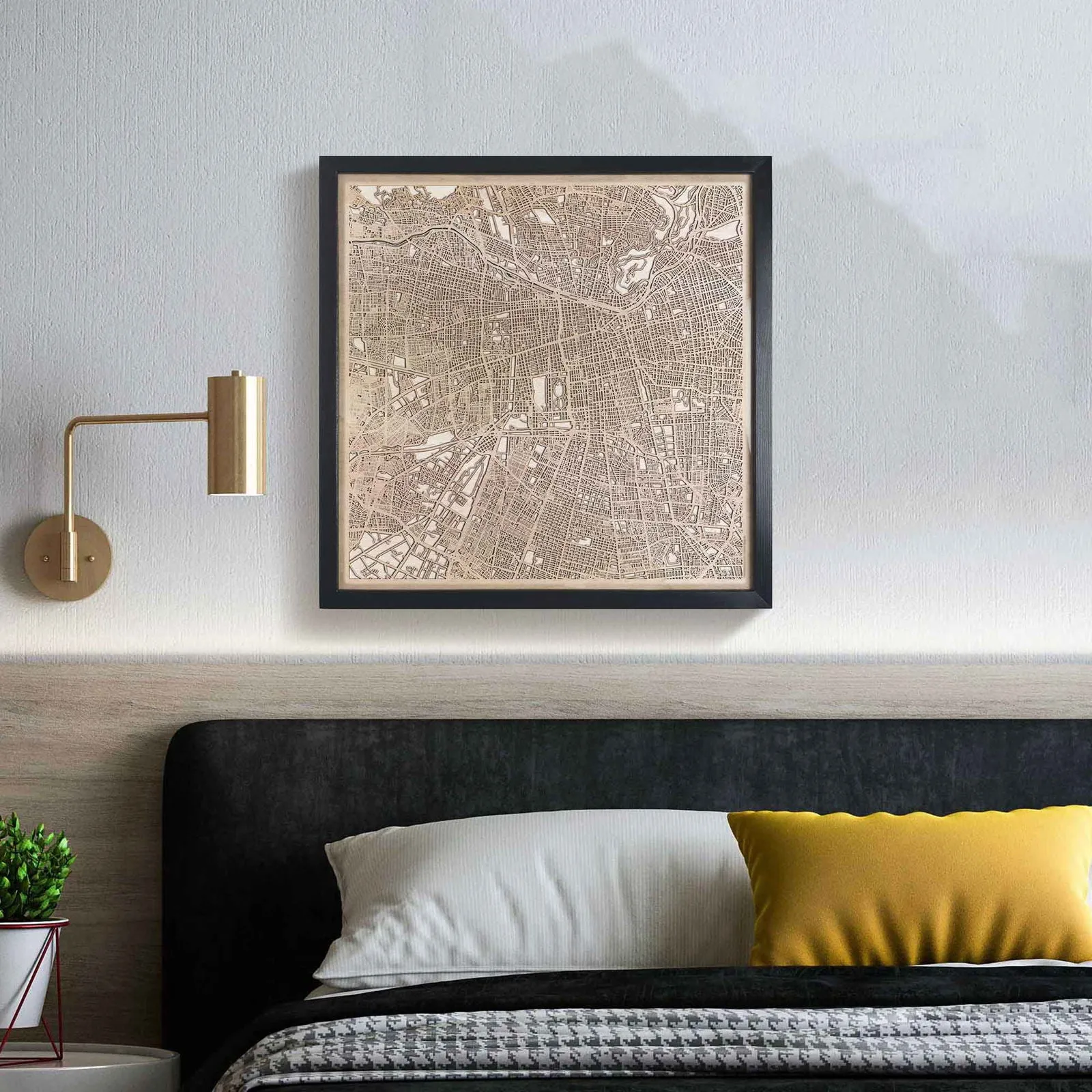 Santiago Wooden Map