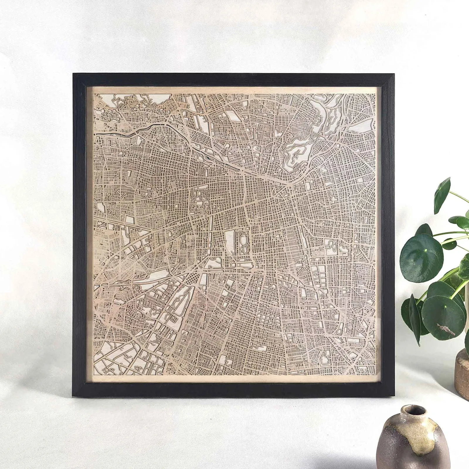 Santiago Wooden Map