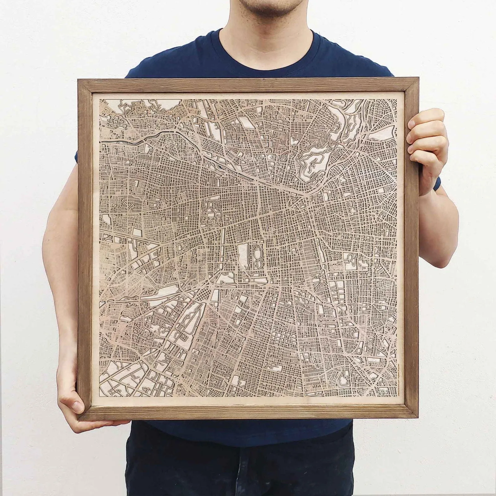 Santiago Wooden Map