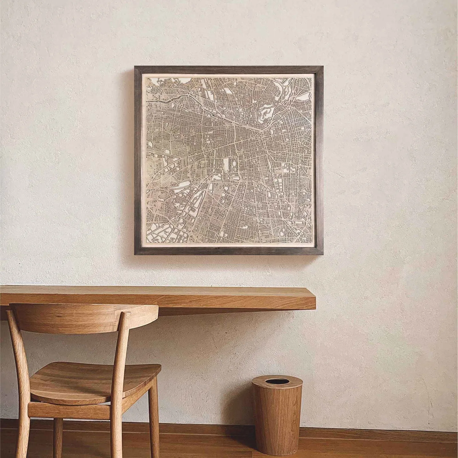 Santiago Wooden Map