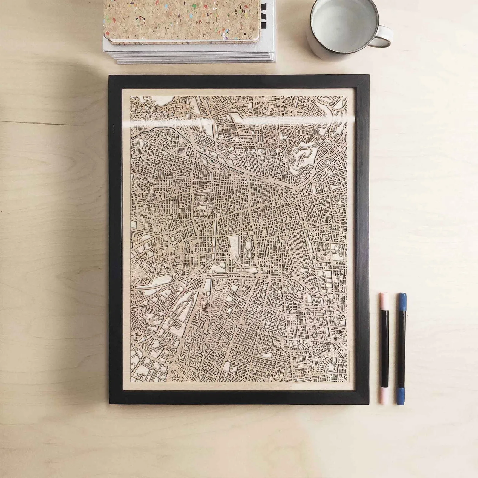 Santiago Wooden Map