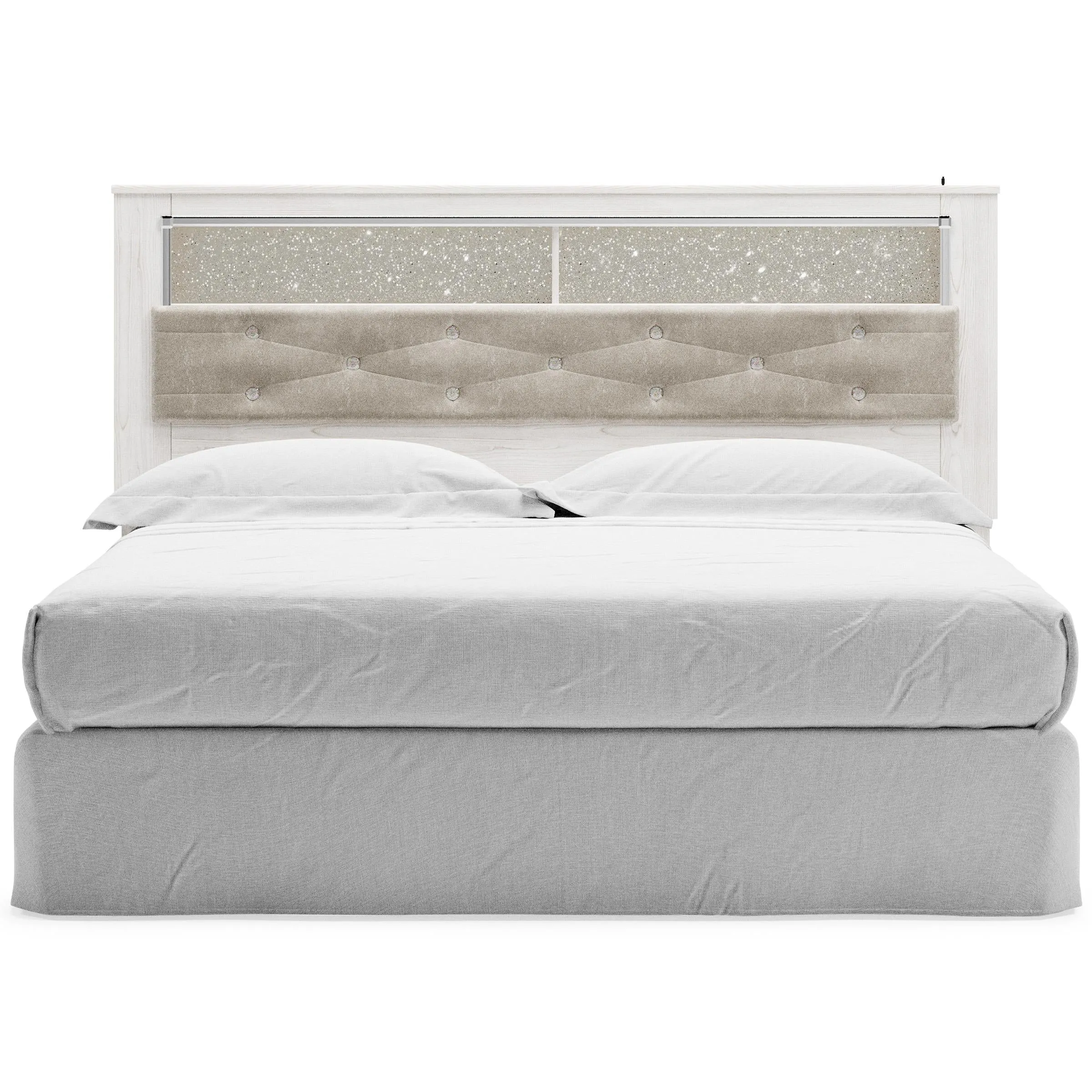 Signature Design by Ashley Altyra B2640-69 King Upholstered Panel Bookcase Headboard