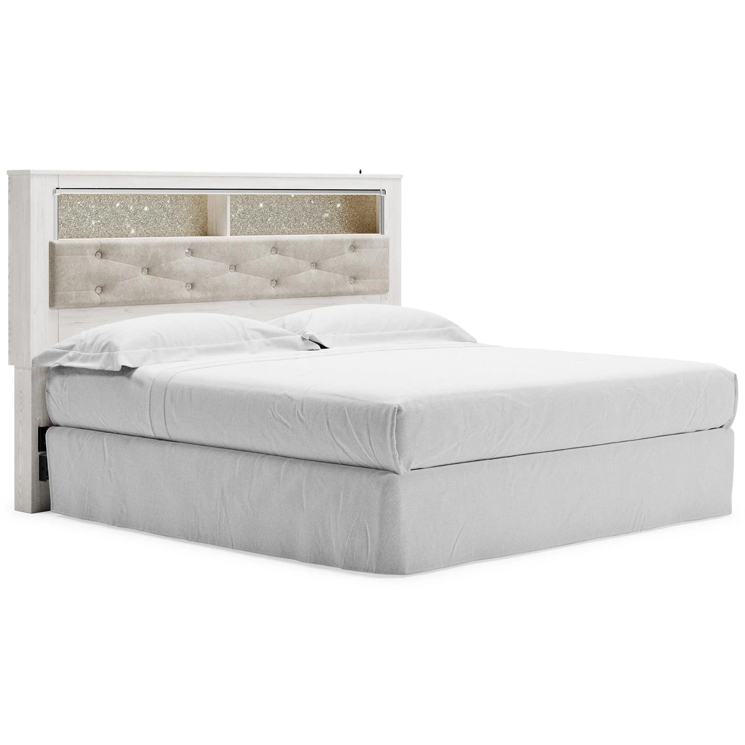 Signature Design by Ashley Altyra B2640-69 King Upholstered Panel Bookcase Headboard