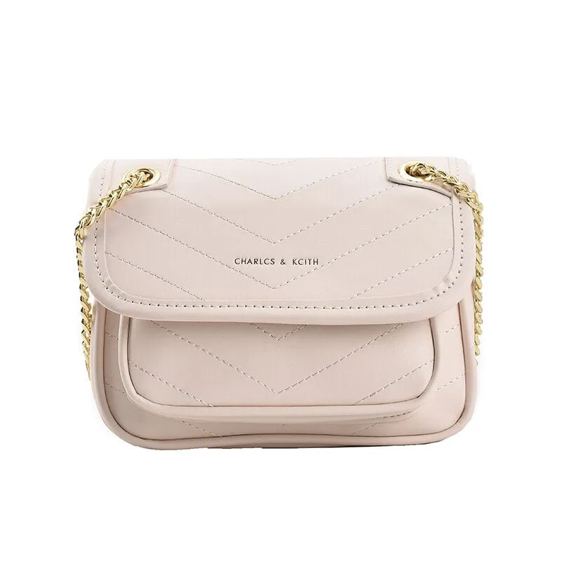 Simple casual chain bag ladies fashion messenger bag pure color female bag luxury designer shoulder bag lady bag