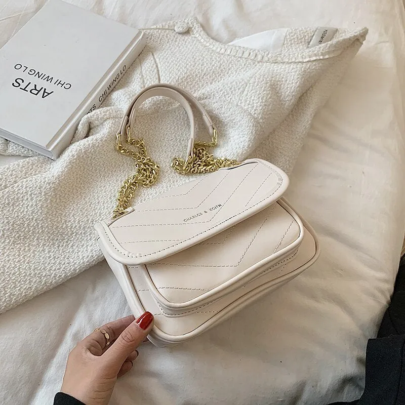Simple casual chain bag ladies fashion messenger bag pure color female bag luxury designer shoulder bag lady bag