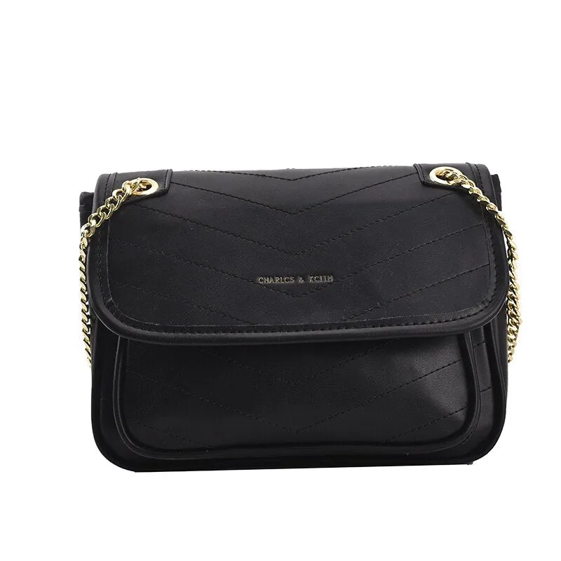 Simple casual chain bag ladies fashion messenger bag pure color female bag luxury designer shoulder bag lady bag