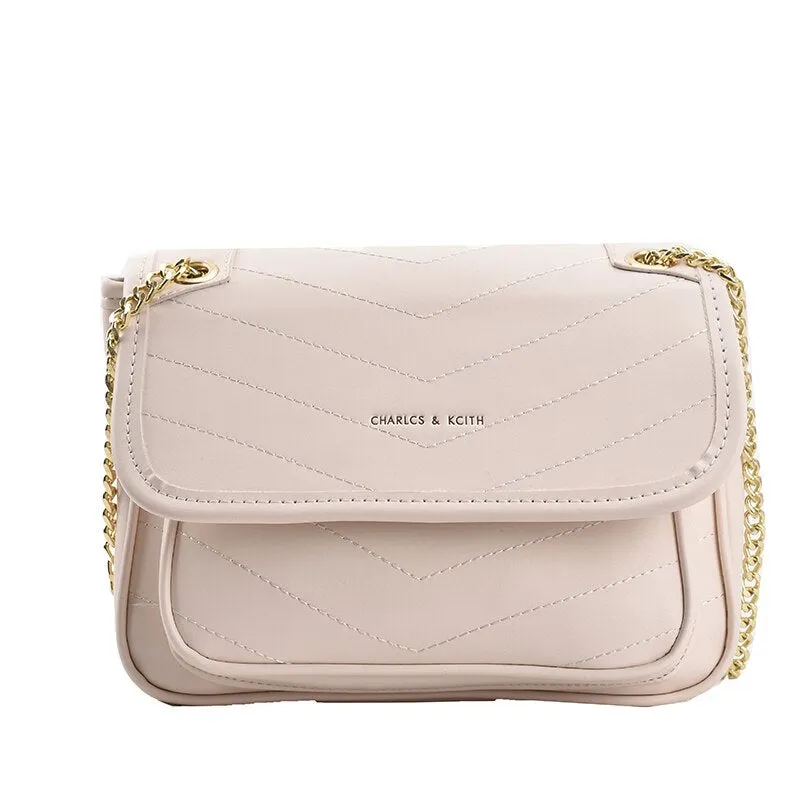 Simple casual chain bag ladies fashion messenger bag pure color female bag luxury designer shoulder bag lady bag