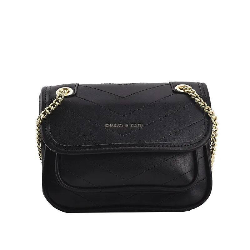 Simple casual chain bag ladies fashion messenger bag pure color female bag luxury designer shoulder bag lady bag