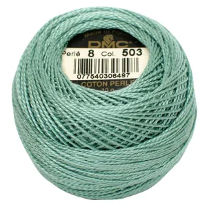 Size 8 Pearl Cotton Ball in Color 503 ~ Medium Blue Green