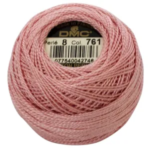 Size 8 Pearl Cotton Ball in Color 761 ~ Light Salmon