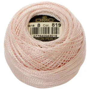 Size 8 Pearl Cotton Ball in Color 819 ~ Light Baby Pink
