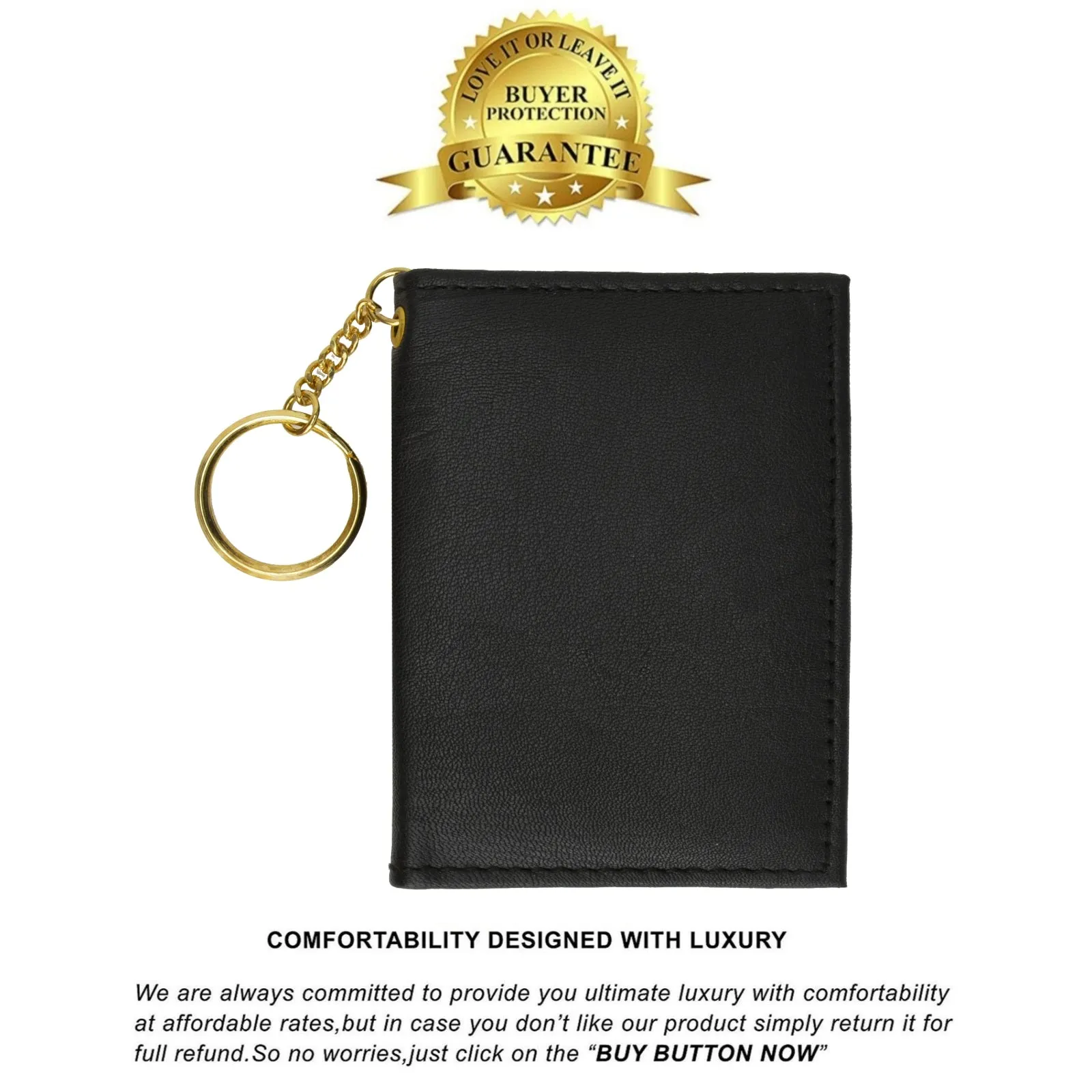 Slim Thin Lamb Leather Credit Card ID Mini Wallet Bifold Driver's License Safe with Key 515 (C)