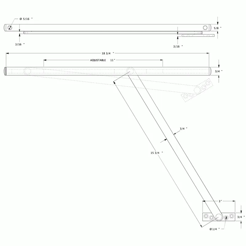 Solid Brass Overhead Door Holder (Polished Brass)