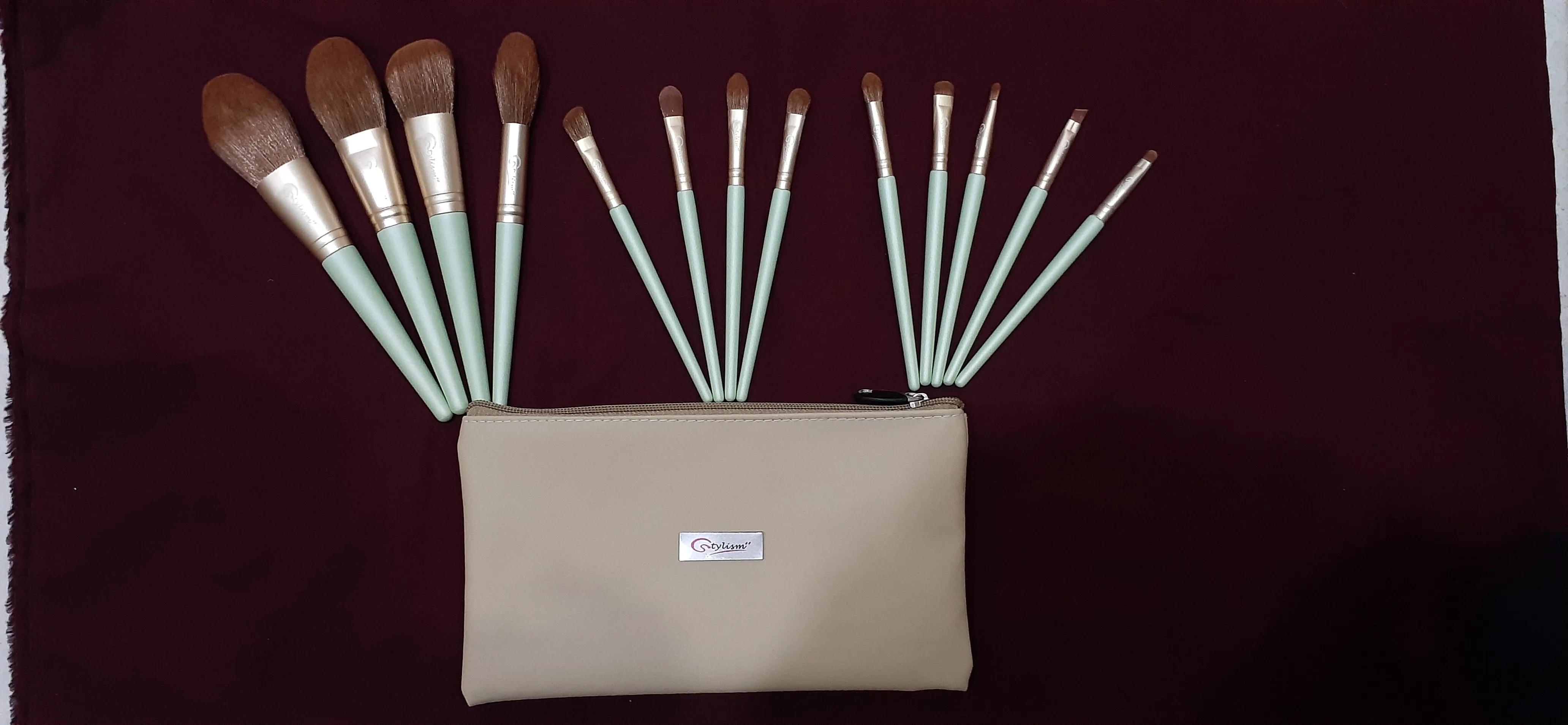 Spring Green Brush Set (13 piece brush collection with bag)