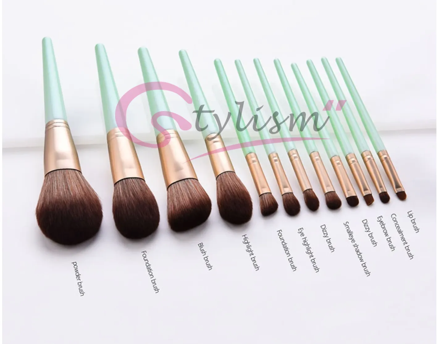 Spring Green Brush Set (13 piece brush collection with bag)