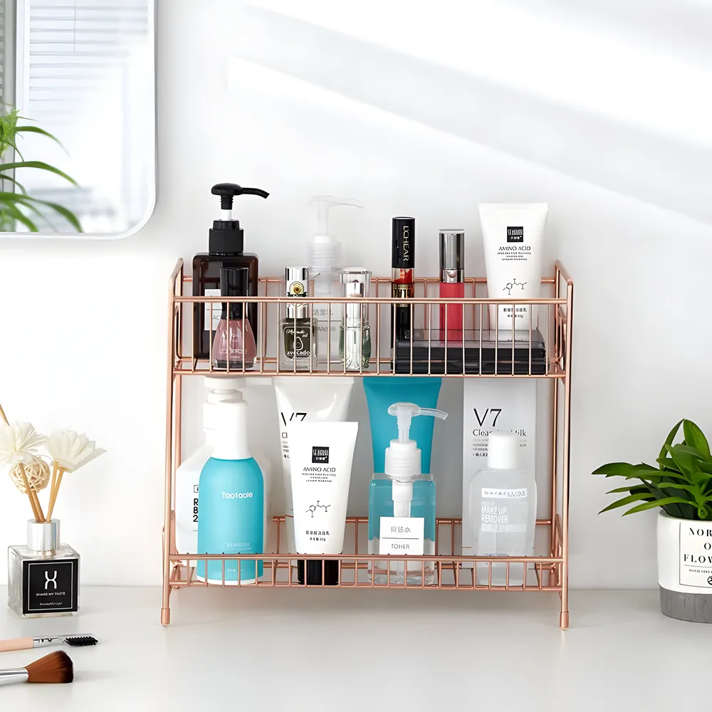 Stainless Steel 2 Layer Kitchen Storage Organizer/ Bathroom Rack