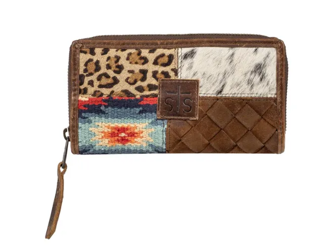 STS Ranchwear Women's Chaynee Mountain Patchwork Cowhide Hair-On Bi-Fold Wallet STS63227