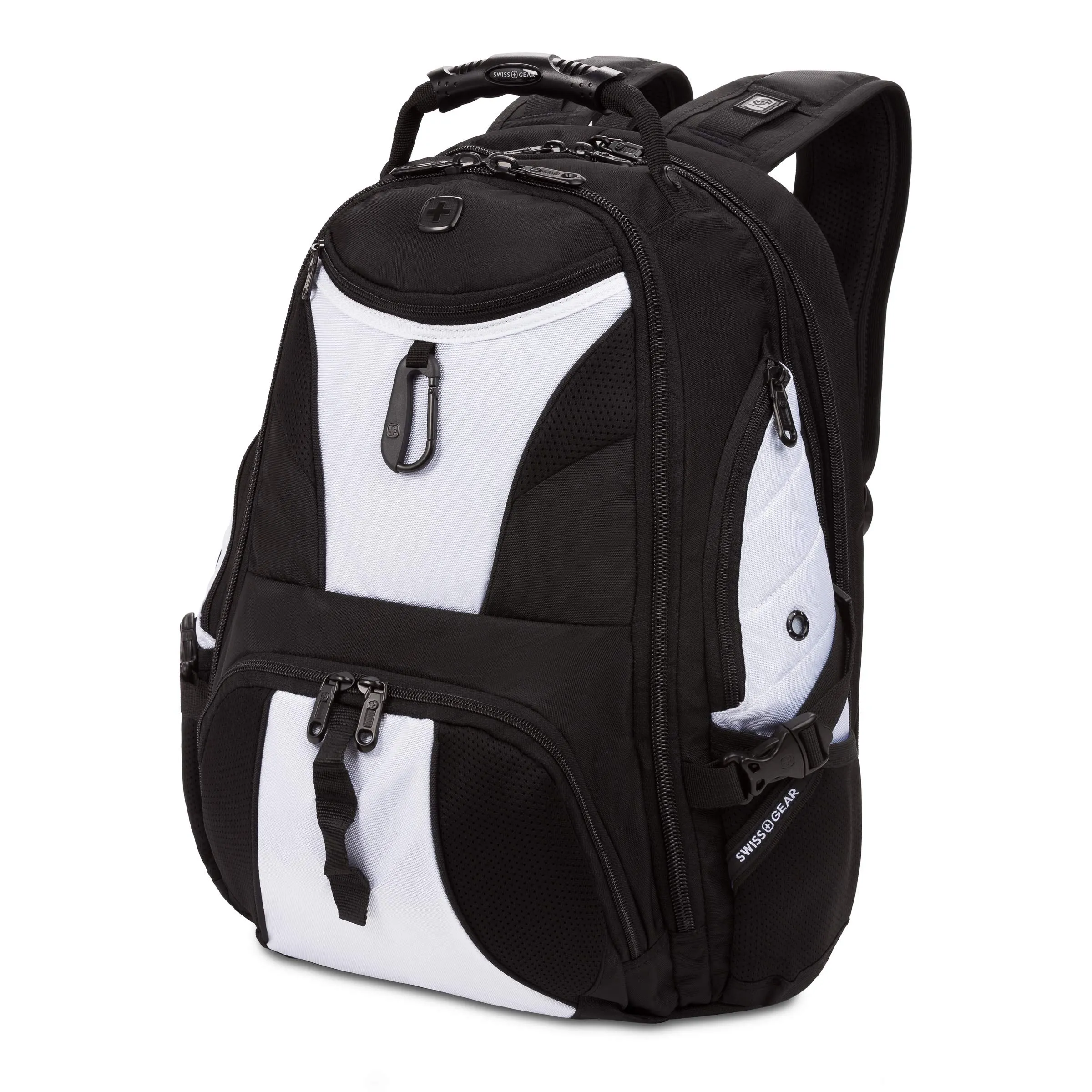 SWISSGEAR Large ScanSmart Laptop Backpack | TSA-Friendly Carry-on | Travel, Work, School | Men's and Women's - Black/White