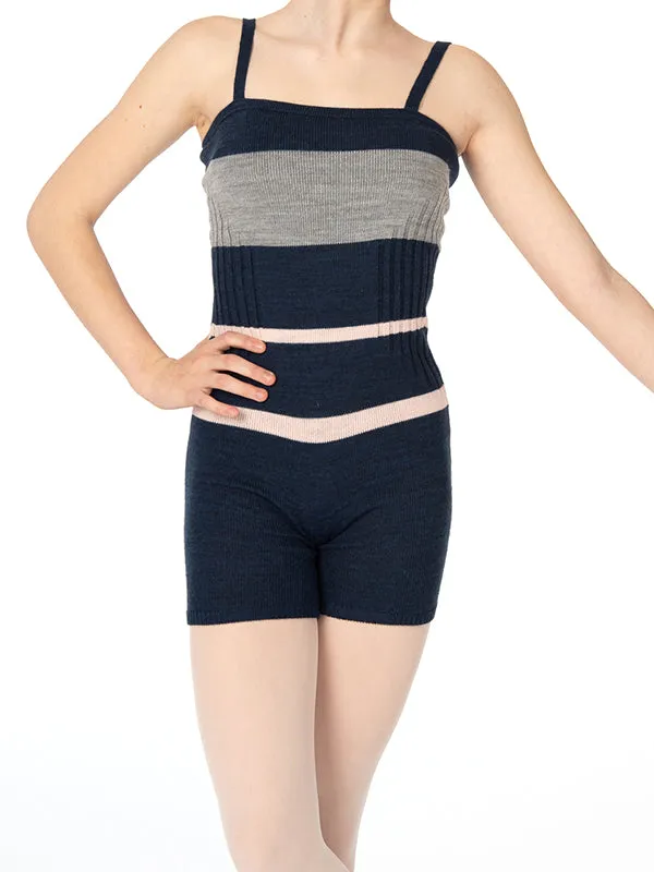 Tendu Striped Short Unitard- TC607