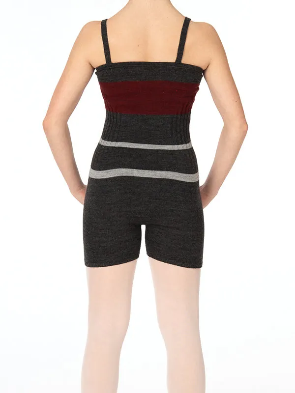 Tendu Striped Short Unitard- TC607