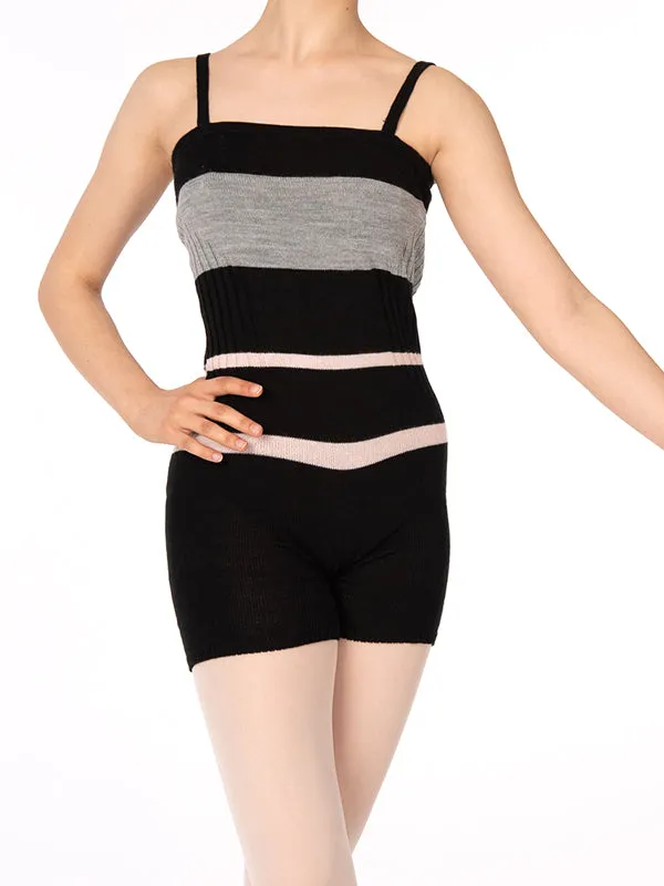Tendu Striped Short Unitard- TC607