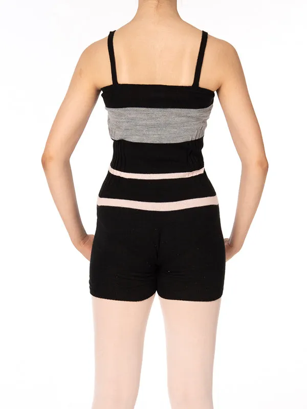 Tendu Striped Short Unitard- TC607