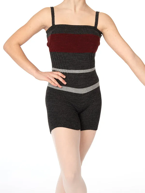 Tendu Striped Short Unitard- TC607