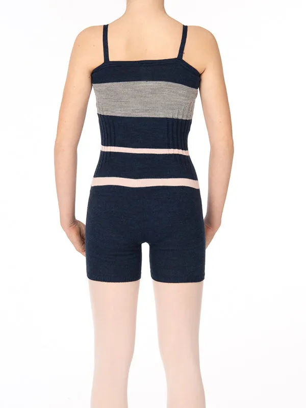 Tendu Striped Short Unitard- TC607