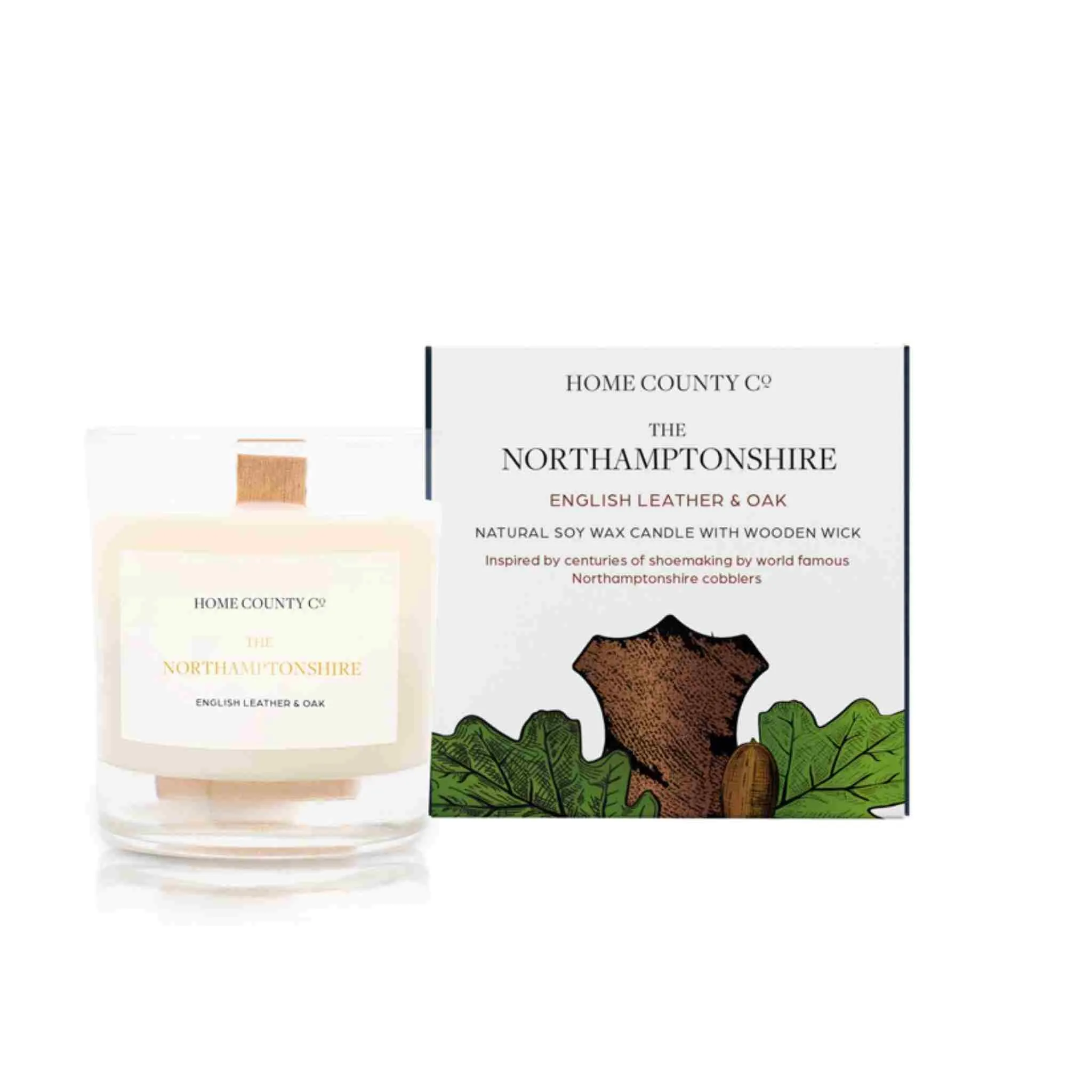 The Northamptonshire - English Leather and Oak Candle