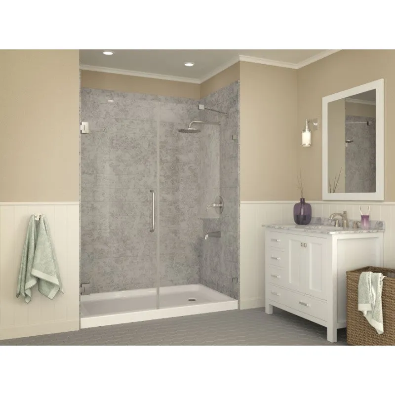 Tier 60" x 36" x 5.5" Right Drain Acrylic Shower Base in Glossy White