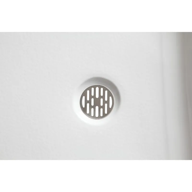 Tier 60" x 36" x 5.5" Right Drain Acrylic Shower Base in Glossy White