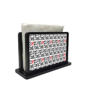 Tissue Paper Napkin Holder Stand - Love Repeat Pattern