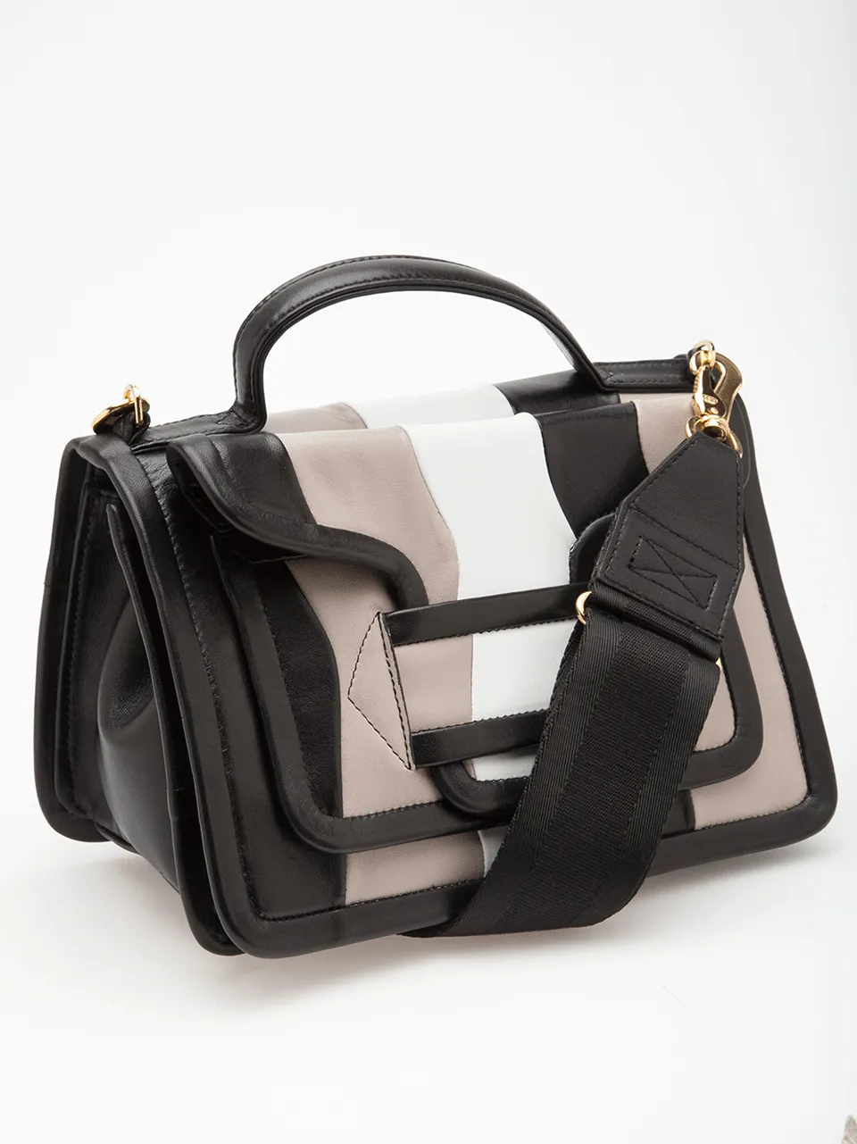 Tricolor Front Flap Bag