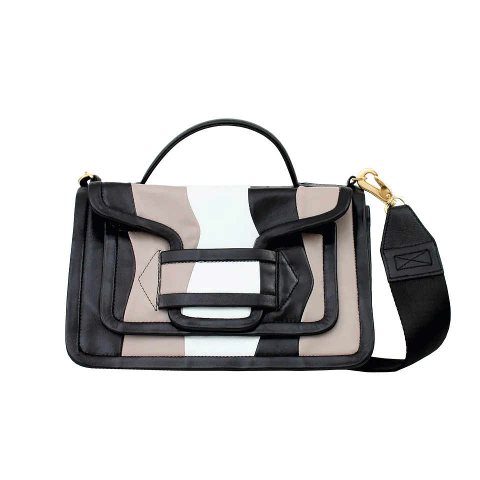 Tricolor Front Flap Bag